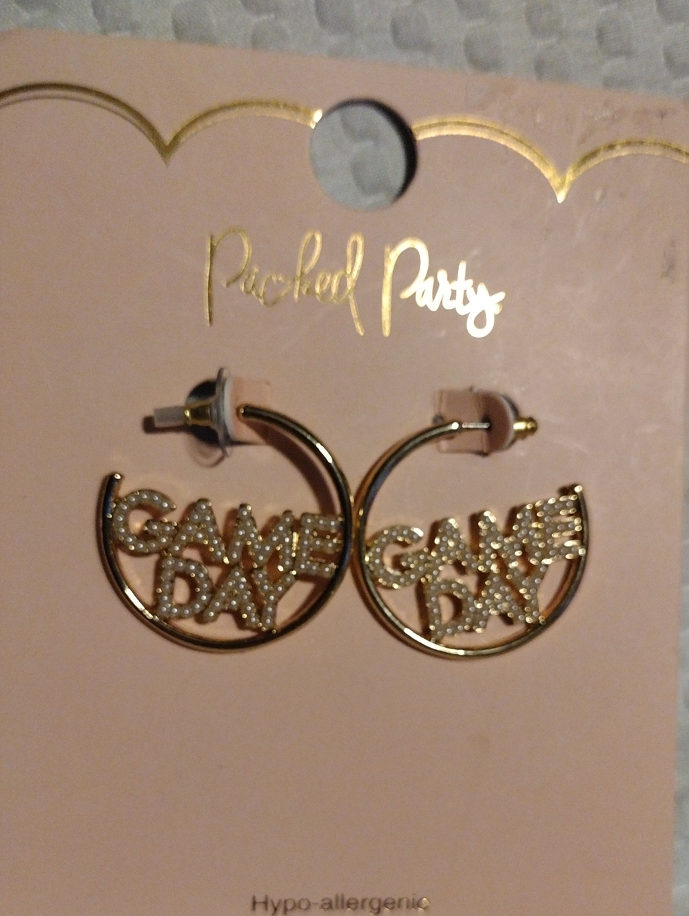 Packed Party Gold 'Game Day' Hoop Earrings